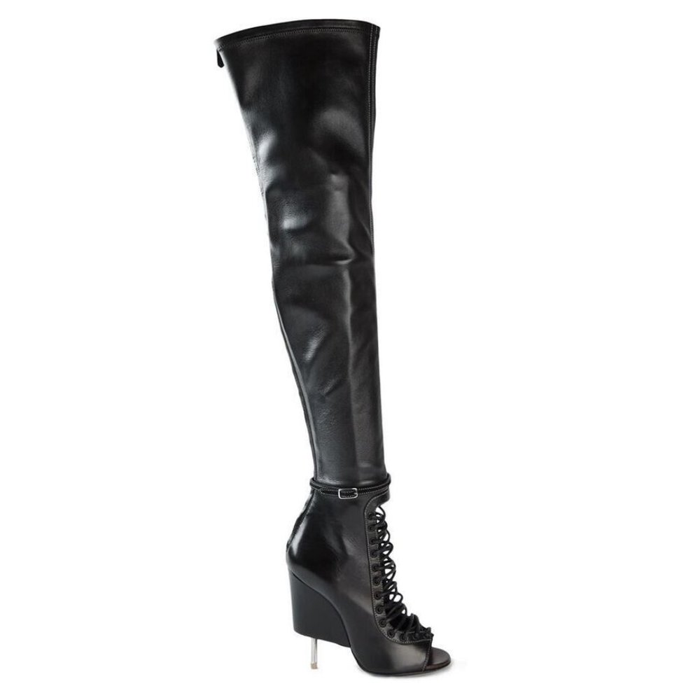GIVENCHY 6.5 Laced Nunka Thigh High Boots Over The Knee OTK 36.5 $4K - Picture 6 of 9